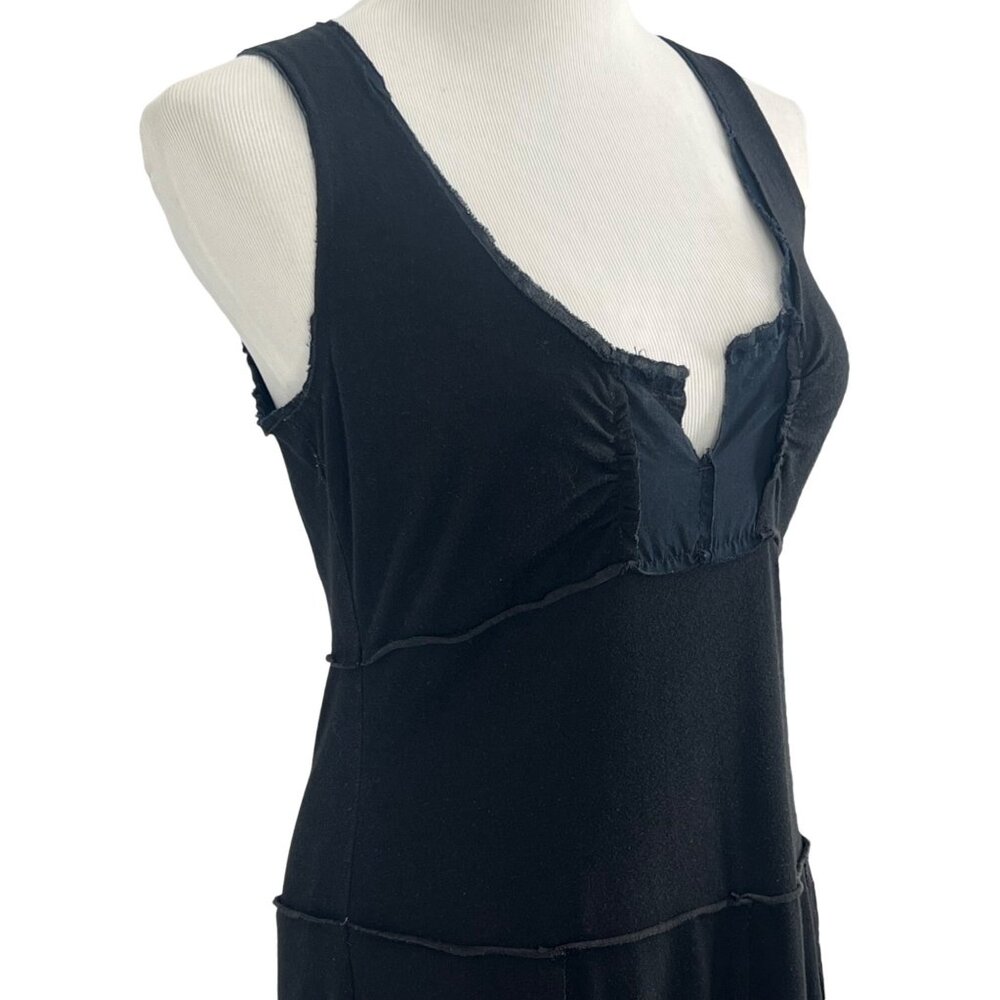Free People Black Sleeveless V-Neck & Open Back w/Tie Detail Raw Hem Dress - Picture 4 of 13